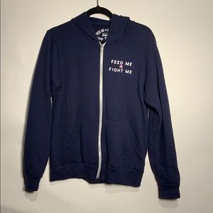 Feed me fight me zip up hoodie